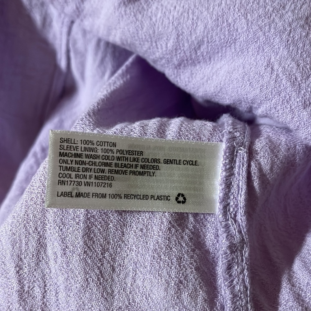 A New Day Women's 3/4 Sleeve Voile V-Neck Top Purple - Picture 8 of 8
